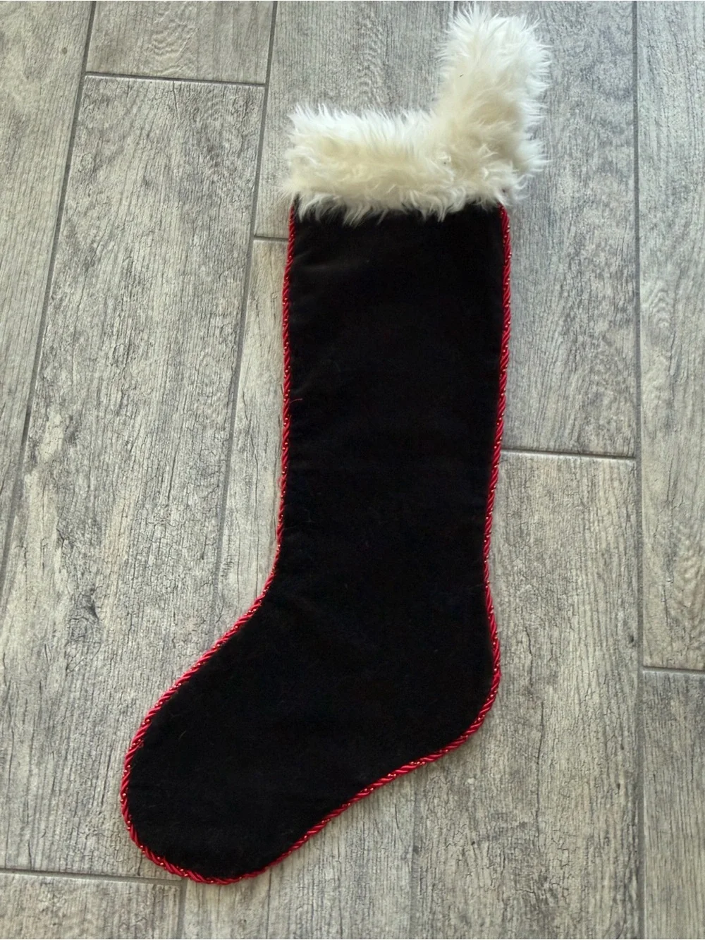 Handmade Holiday Snowman Christmas Stocking with White Faux Fur Cuff